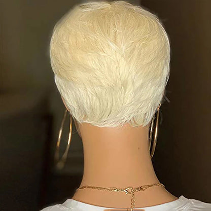 Perruque courte blonde pour femme